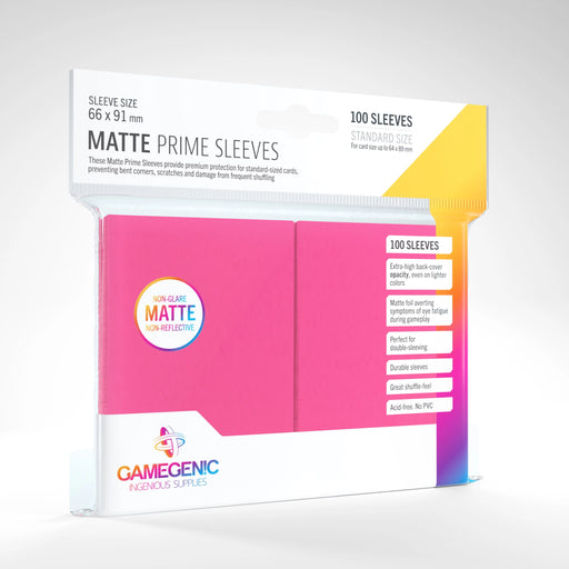 Gamegenic Matte Prime Sleeves Pink (100 ct.) - Gamegenic