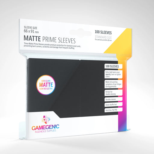 Gamegenic Matte Prime Sleeves Black (100 ct.) - Gamegenic
