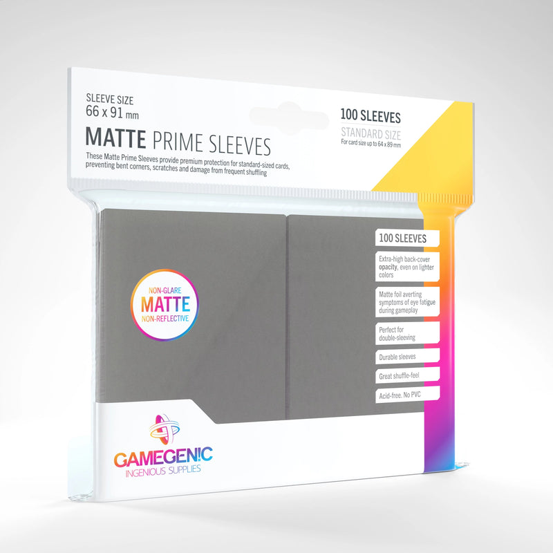 Gamegenic Matte Prime Sleeves Dark Gray (100 ct.) - Gamegenic