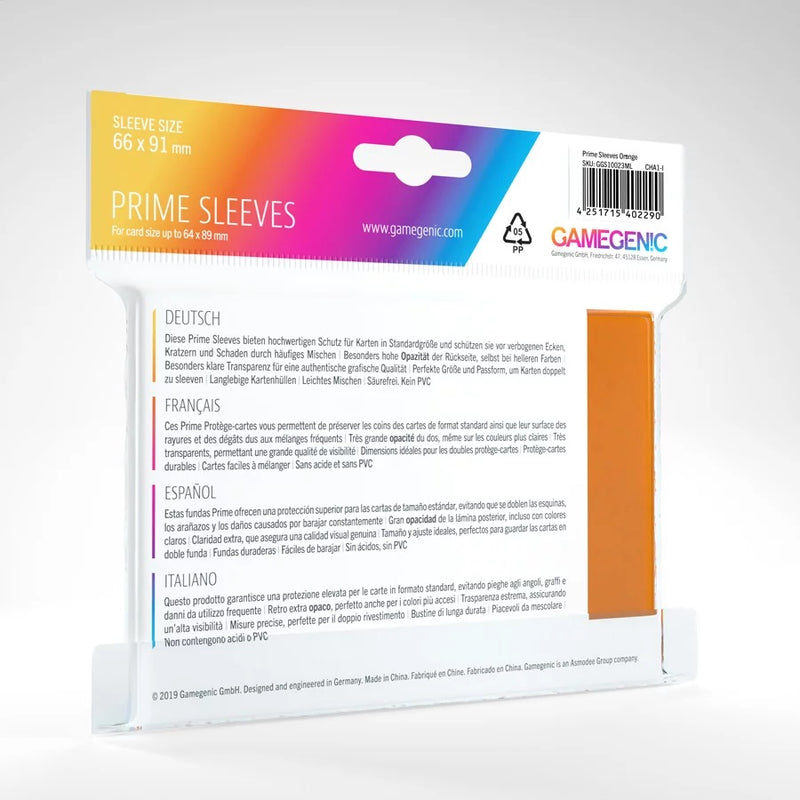 Gamegenic Prime Sleeves Orange (100 ct.) - Gamegenic