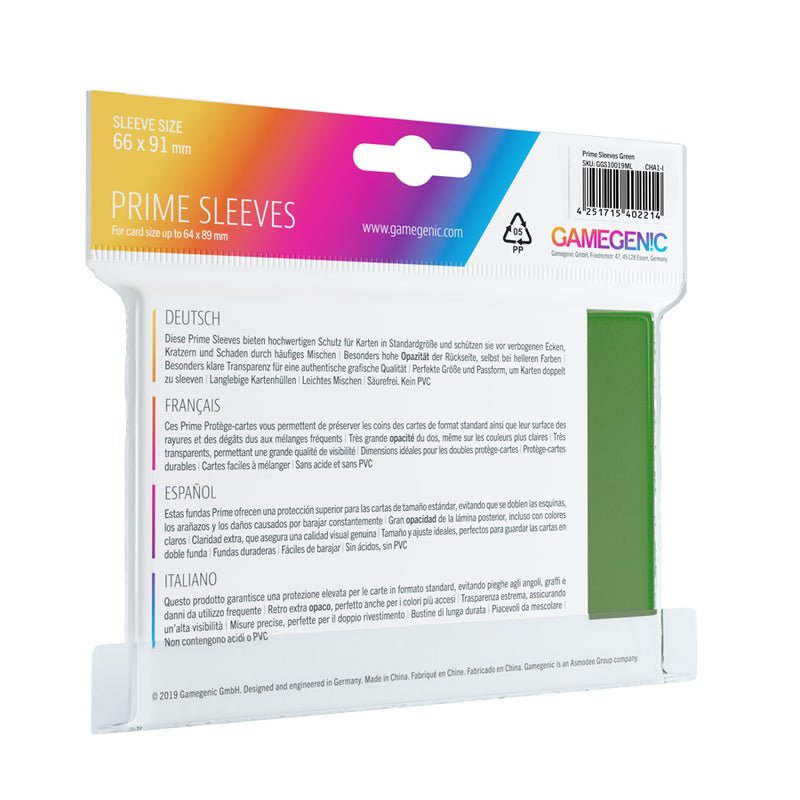 Gamegenic Prime Sleeves Green (100 ct.) - Gamegenic