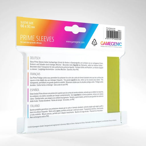 Gamegenic Prime Sleeves Lime (100 ct.) - Gamegenic