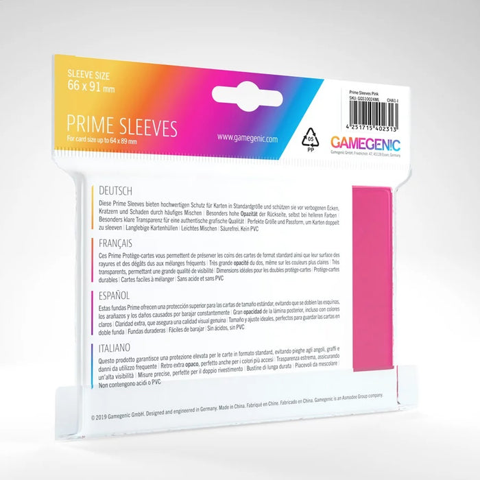 Gamegenic Prime Sleeves Pink (100 ct.) - Gamegenic