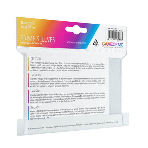 Gamegenic Prime Sleeves White (100 ct.) - Gamegenic