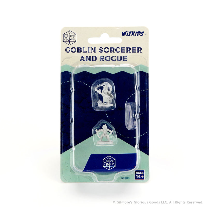 Critical Role Unpainted Miniatures: Goblin Sorceror and Rogue Female - Wizkids