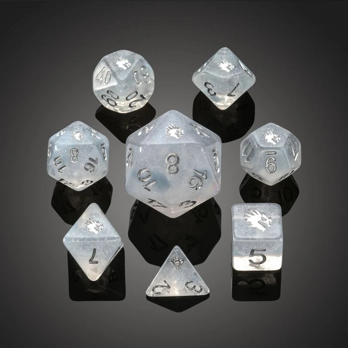 Set of 8 'Spirit Of' Ice Dragon RPG Dice - Critit
