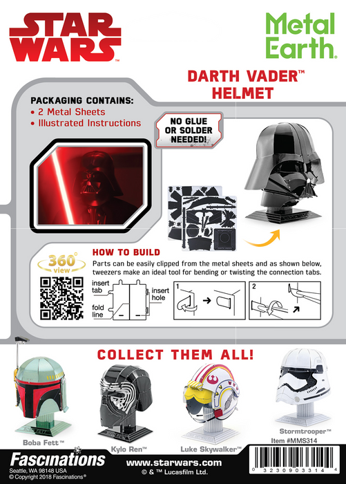 Darth Vader - Helmet Collection - Metal Earth - Metal Earth