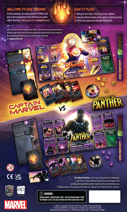 Captain Marvel vs Black Panther - Marvel Dice Throne - Roxley Games