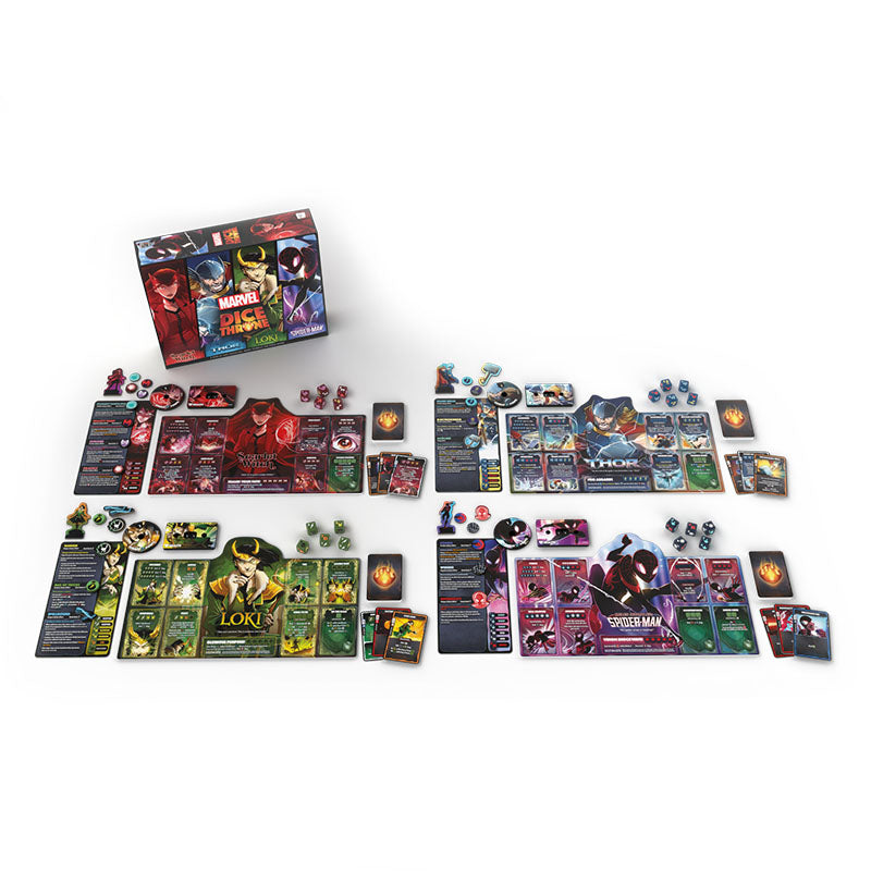 Marvel Dice Throne - 4-Hero Box (Scarlet Witch, Thor, Loki, Spider-Man) - Roxley Games