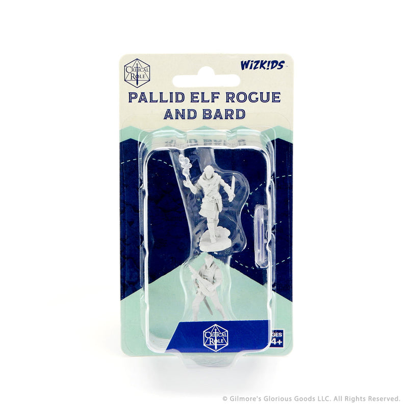 Critical Role Unpainted Miniatures: Pallid Elf Rogue and Bard Male - Wizkids