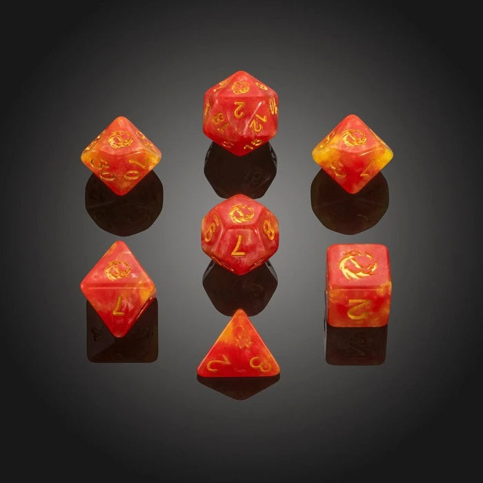 Set of 7 'Spirit Of' Phoenix RPG Dice - Critit