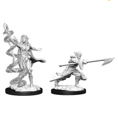 Magic the Gathering Unpainted Miniatures: Joraga Warcaller & Joraga Treespeaker (Elves) - Wizkids