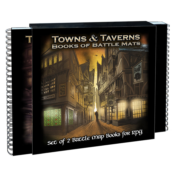 Towns and Taverns: Set of 2 Battle Map Books - Loke Battlemats