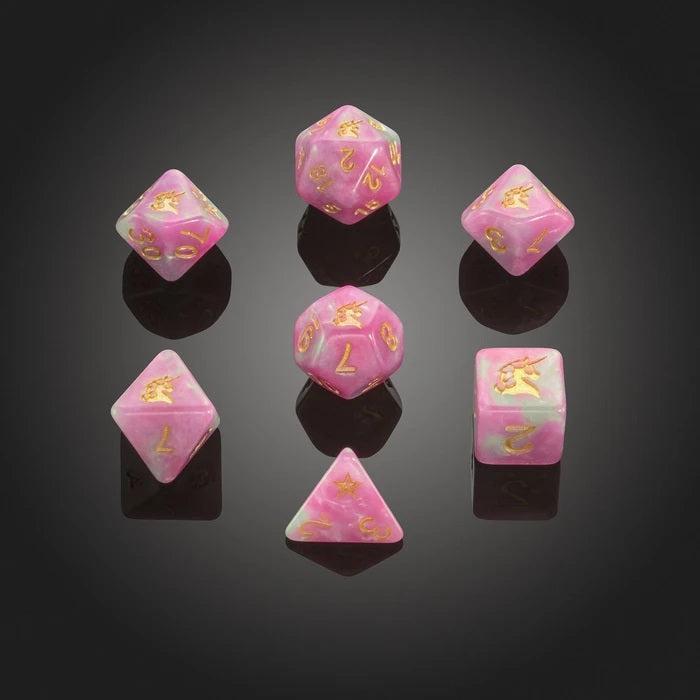 Set of 7 'Spirit Of' Unicorn RPG Dice - Critit