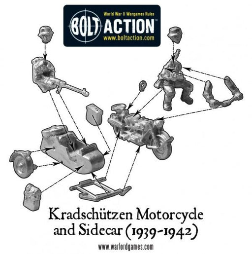 Afrika Korps Kradschutzen Motorcycle and Sidecar - Warlord Games