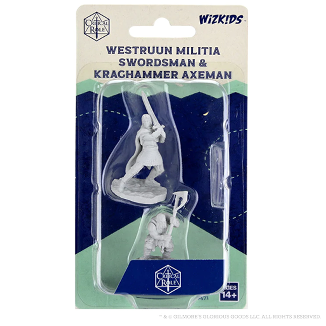 Westruun Militia Swordsman & Kraghammer Axeman: Critical Role Unpainted Miniatures (W2) - Wizkids