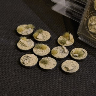 Gamers Grass - Battle Ready Arid Steppe Bases, Round 25mm (x10) - Gamers Grass