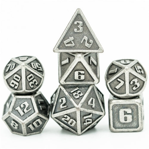 Ancient Silver - Mini Metal RPG Dice Set - Udixi Dice