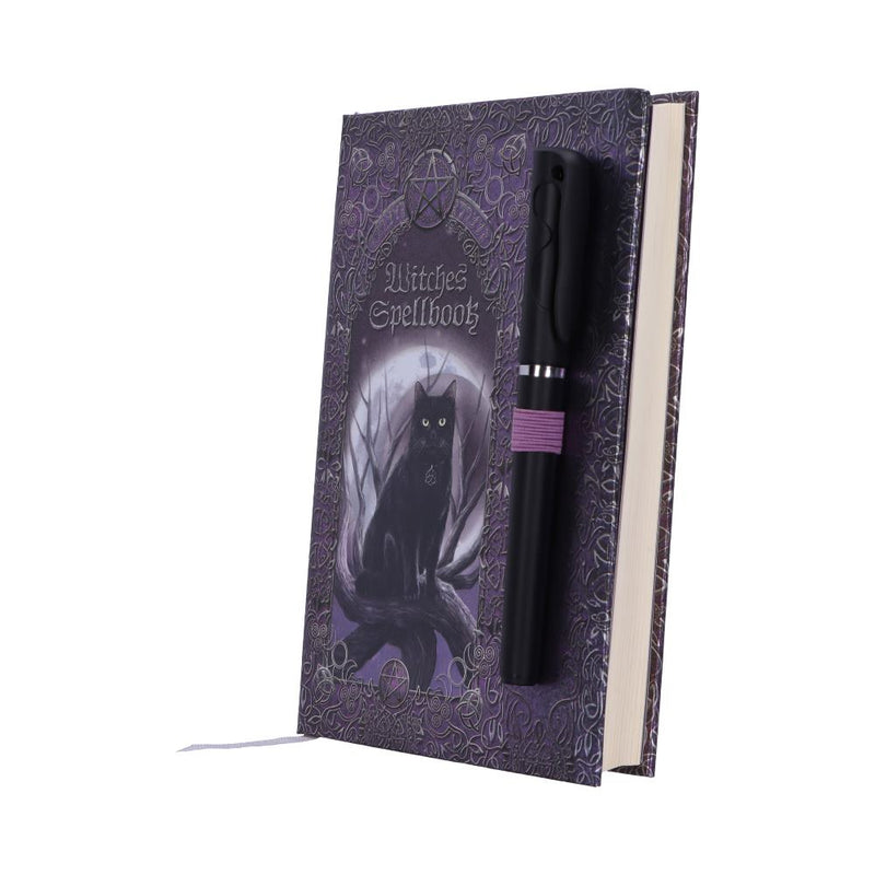 Embossed Black Cat Witches Spell Book A5 Journal with Pen - Nemesis Now