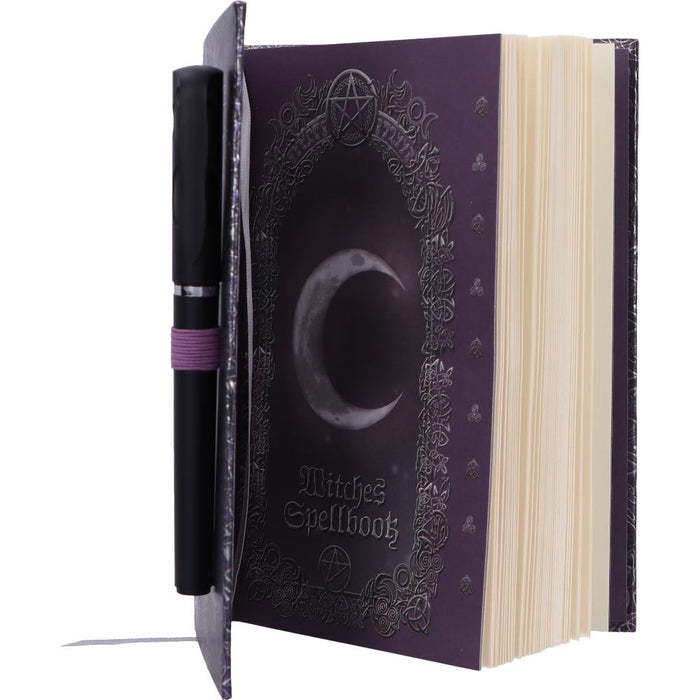 Embossed Black Cat Witches Spell Book A5 Journal with Pen - Nemesis Now