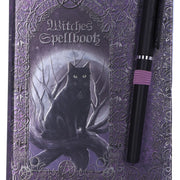 Embossed Black Cat Witches Spell Book A5 Journal with Pen - Nemesis Now
