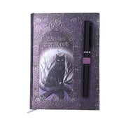 Embossed Black Cat Witches Spell Book A5 Journal with Pen - Nemesis Now