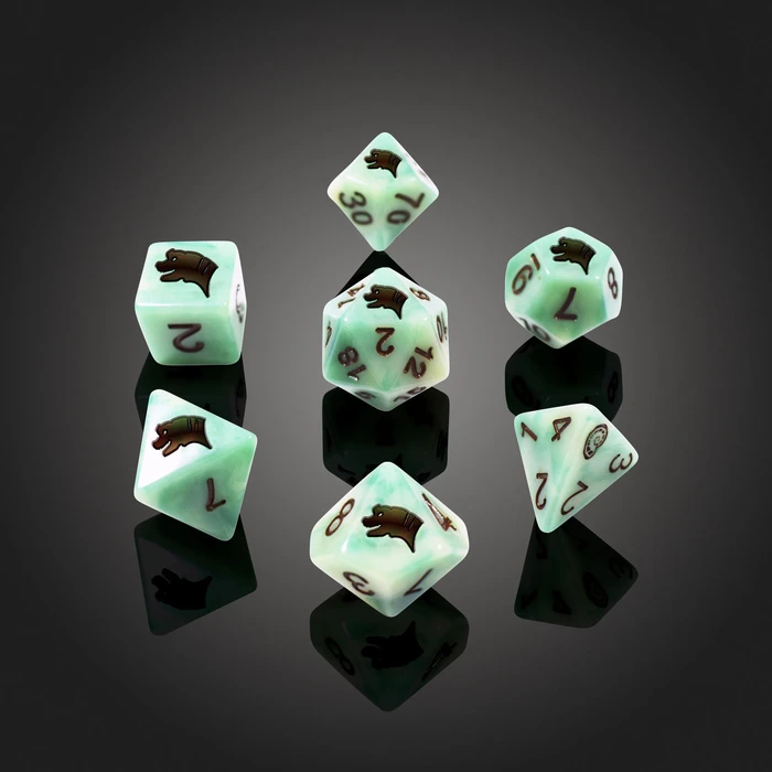 Set of 7 'Spirit Of' Brachiosaurus RPG Dice - Critit