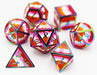 Community Lesbian Pride Flag - RPG Metal Dice Set - Foam Brain Games