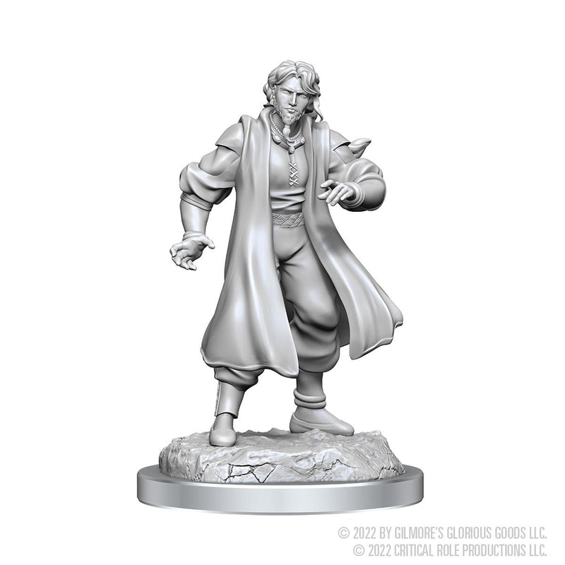 Male Human Sorcerer Merchant & Tiger Demon: Critical Role Unpainted Miniatures (W3) - Wizkids