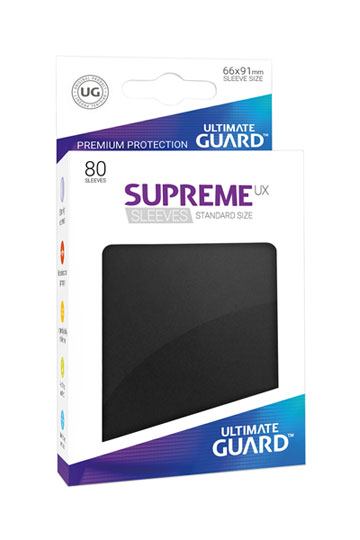 Ultimate Guard Supreme UX Sleeves Standard Size Black (80) - Ultimate Guard