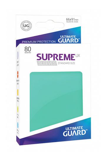 Ultimate Guard Supreme UX Sleeves Standard Size Turquoise (80) - Ultimate Guard