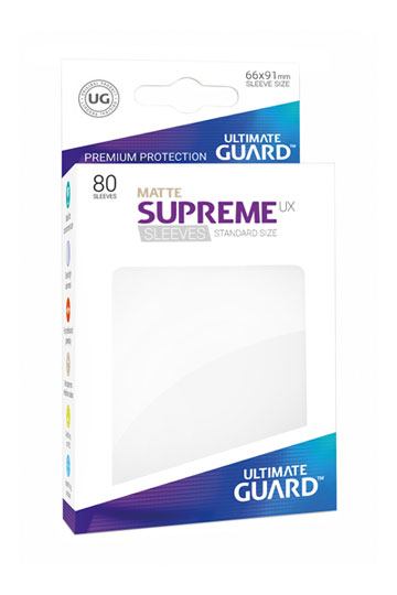 Ultimate Guard Supreme UX Sleeves Standard Size Matte White (80) - Ultimate Guard