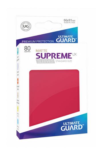 Ultimate Guard Supreme UX Sleeves Standard Size Matte Red (80) - Ultimate Guard