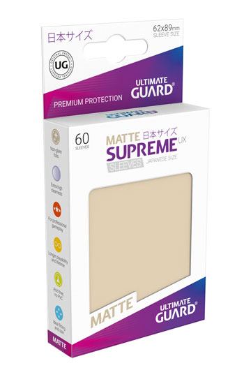 Ultimate Guard Supreme UX Sleeves Japanese Size Matte Sand (60) - Ultimate Guard