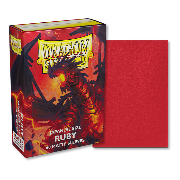 Dragon Shield Ruby - Matte Sleeves - Japanese Size (60) - Arcane Tinmen