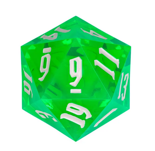 Green Gem D20 - Acrylic 55mm