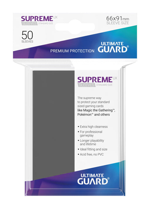 Ultimate Guard Supreme UX Sleeves Standard Size Dark Grey (50) - Ultimate Guard