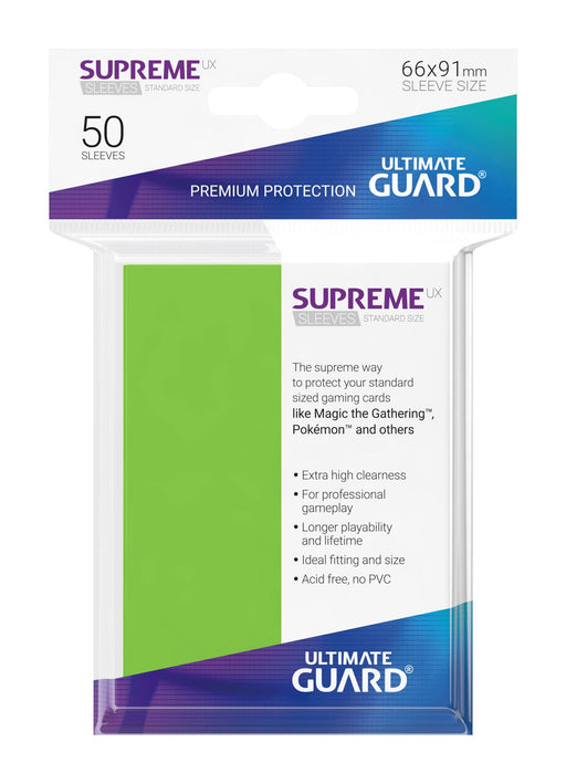 Ultimate Guard Supreme UX Sleeves Standard Size Light Green (50) - Ultimate Guard