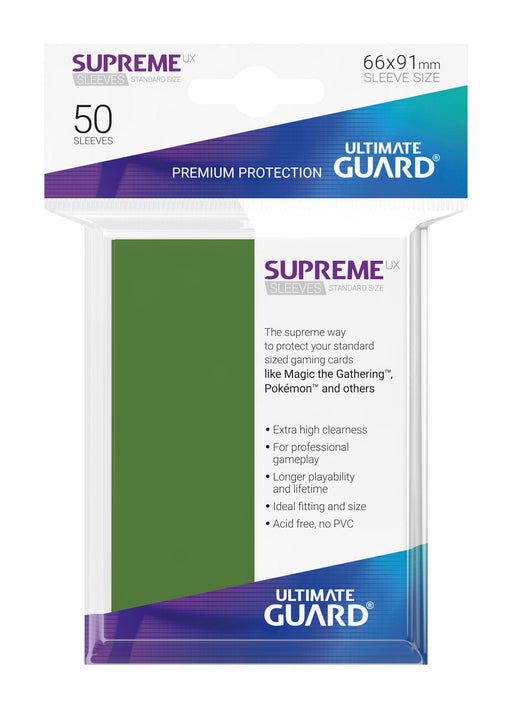 Ultimate Guard Supreme UX Sleeves Standard Size Green (50) - Ultimate Guard