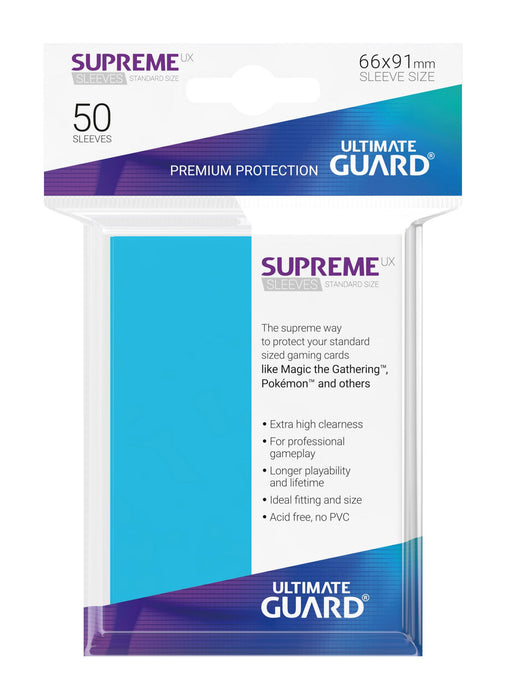 Ultimate Guard Supreme UX Sleeves Standard Size Light Blue (50) - Ultimate Guard