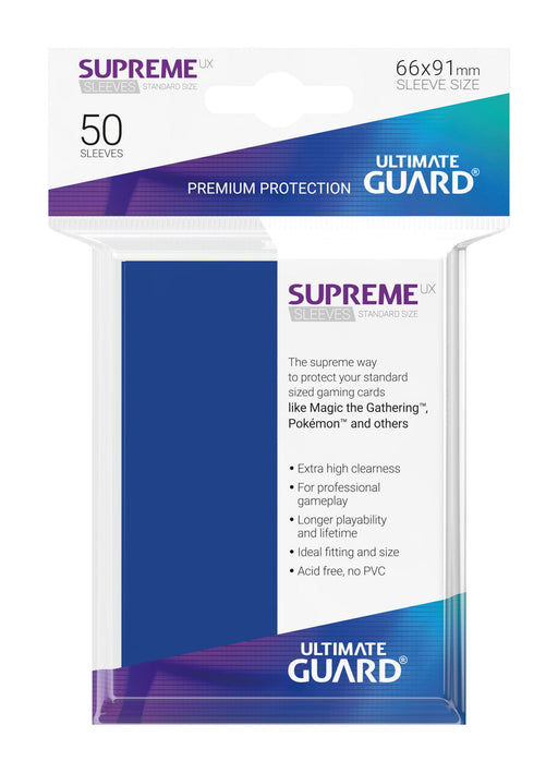 Ultimate Guard Supreme UX Sleeves Standard Size Blue (50) - Ultimate Guard