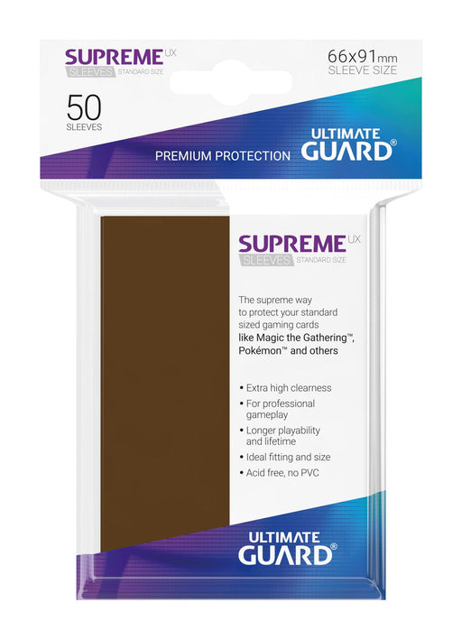 Ultimate Guard Supreme UX Sleeves Standard Size Brown (50) - Ultimate Guard