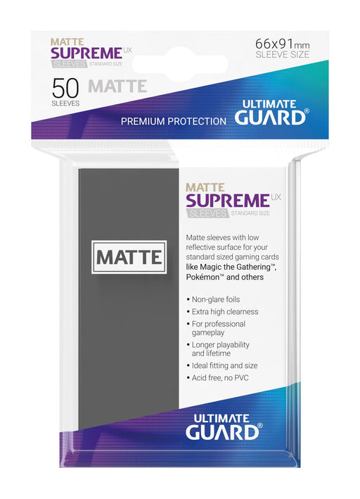 Ultimate Guard Supreme UX Sleeves Standard Size Matte Dark Grey (50) - Ultimate Guard