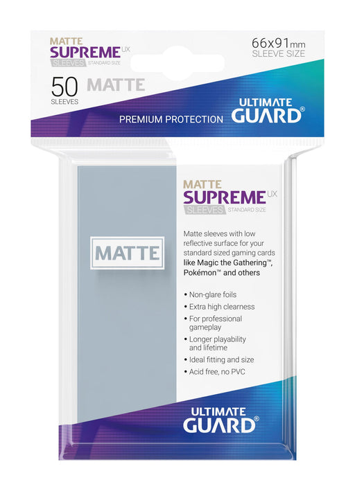 Ultimate Guard Supreme UX Sleeves Standard Size Matte Transparent (50) - Ultimate Guard