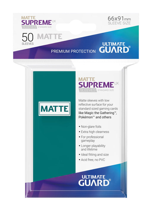 Ultimate Guard Supreme UX Sleeves Standard Size Matte Petrol Blue (50) - Ultimate Guard