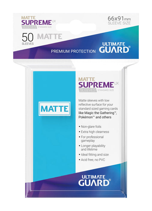 Ultimate Guard Supreme UX Sleeves Standard Size Matte Light Blue (50) - Ultimate Guard
