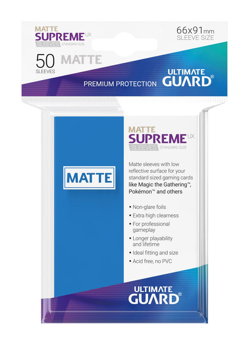 Ultimate Guard Supreme UX Sleeves Standard Size Matte Royal Blue (50) - Ultimate Guard