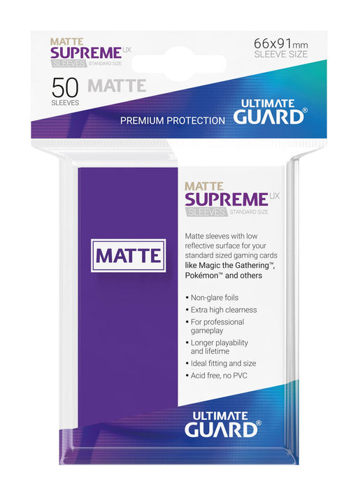 Ultimate Guard Supreme UX Sleeves Standard Size Matte Purple (50) - Ultimate Guard