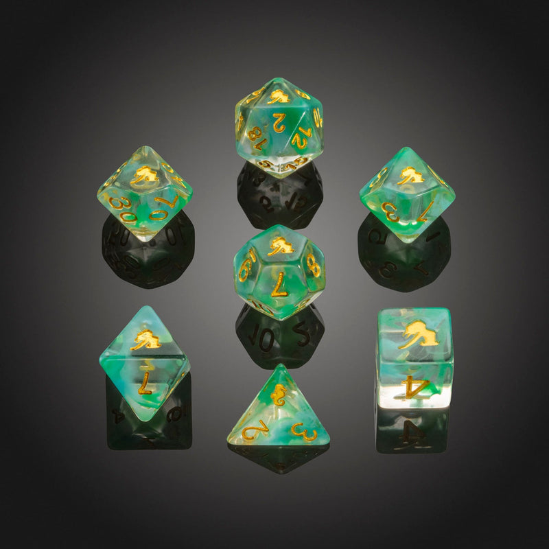 Set of 7 'Spirit Of' Mermaid RPG Dice - Critit