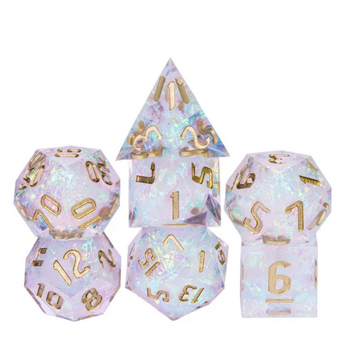 Irridescent Wonder - Candy Glitter Paper Dice - RPG Dice Set